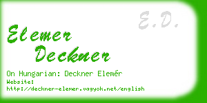 elemer deckner business card